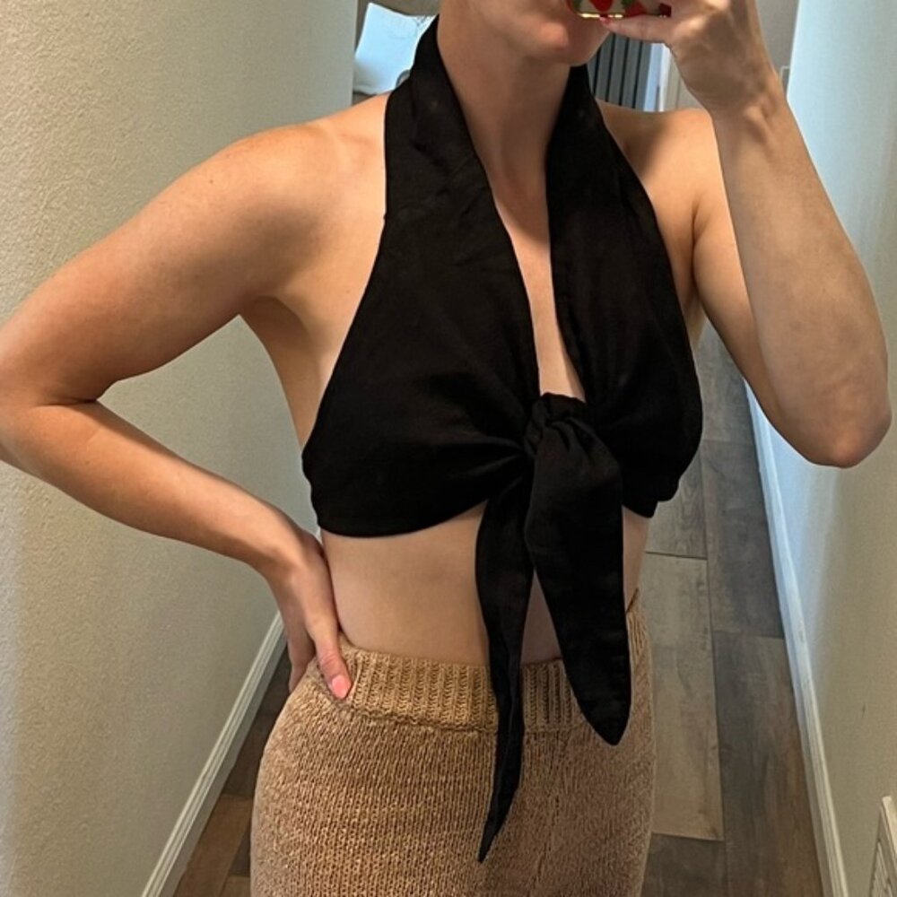 Zara black crop top